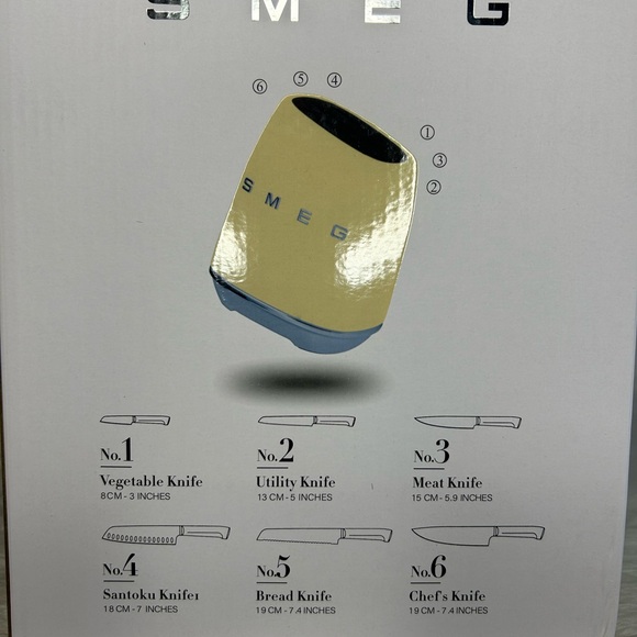 7 Piece Smeg Knife block - Picture 2 of 9